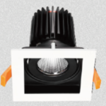 1x15W LED COB Square Adjustable Dimmable Downlight with 55° Beam