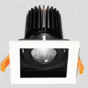 1x15W LED COB Square Adjustable Dimmable Downlight with 55° Beam
