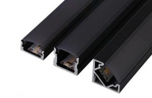 Surface Black Aluminum Profile with Black Diffuser