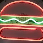 Single Colour Neon Sign - Burger and Fries
