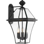 Outdoor Wall - RYE Exterior Black Hexagon 3 holder in Black/Clear