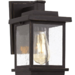 Outdoor Wall - Strand Exterior Black Square Clear in Black/Bubble glass