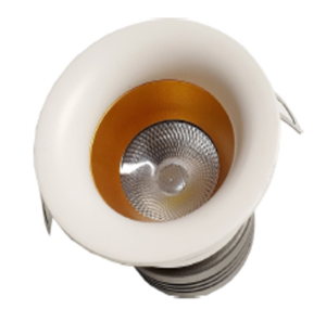 3W White+Gold/Black+Gold Recessed mounted Mini Downlight 3000K with 45° Beam